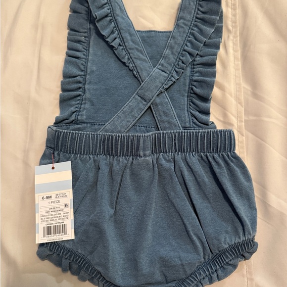 Baby Cat & Jack Chambray Ruffle Romper – 6–9 Months (NWT) - Picture 2 of 2